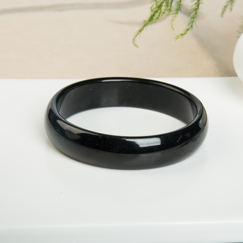 62mm山料和田玉平安镯-红掌柜