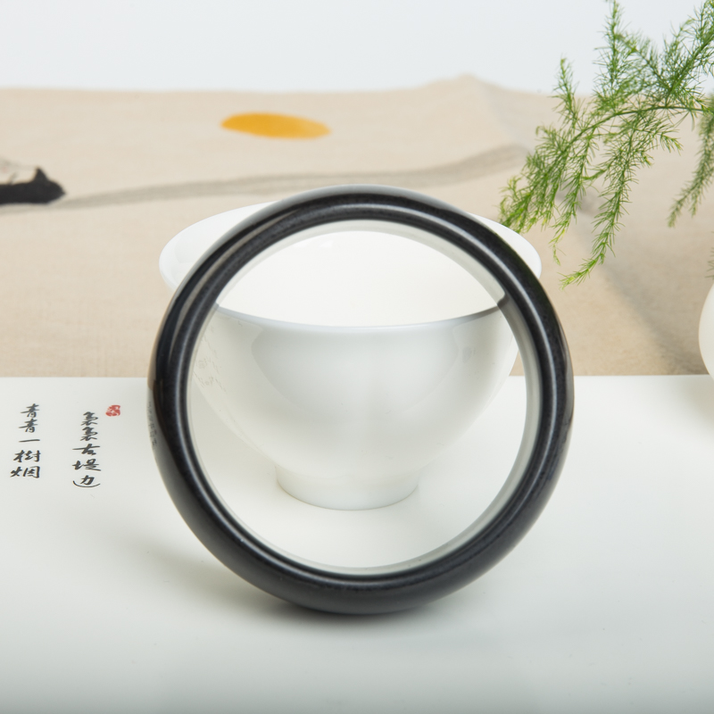 俄罗斯山料和田黑青玉平安镯-红掌柜