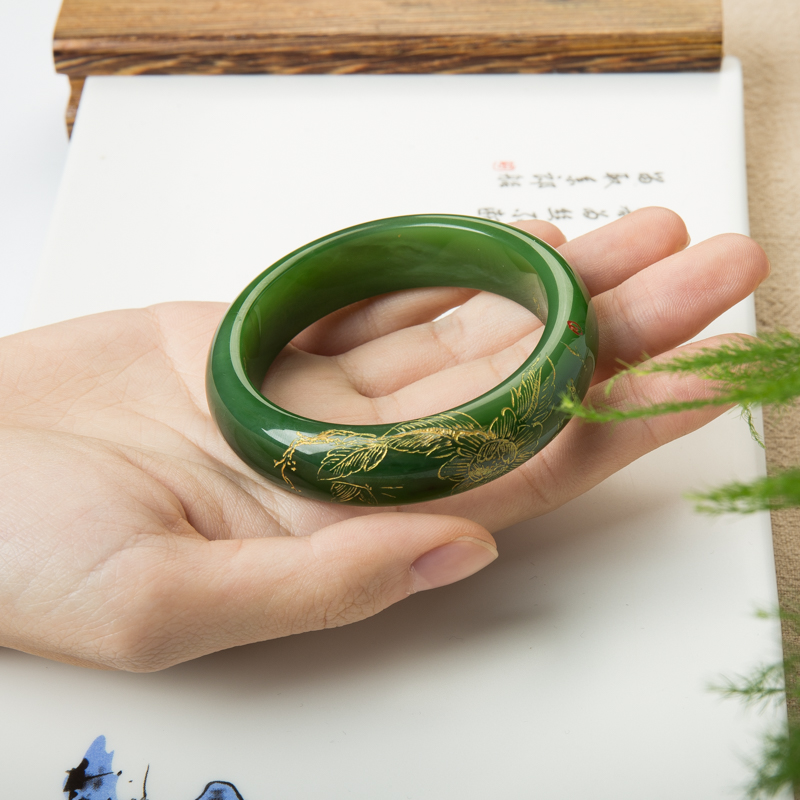 天然山料和田碧玉平安镯-红掌柜