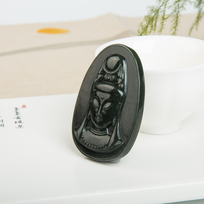 山料和田玉观音吊坠-红掌柜