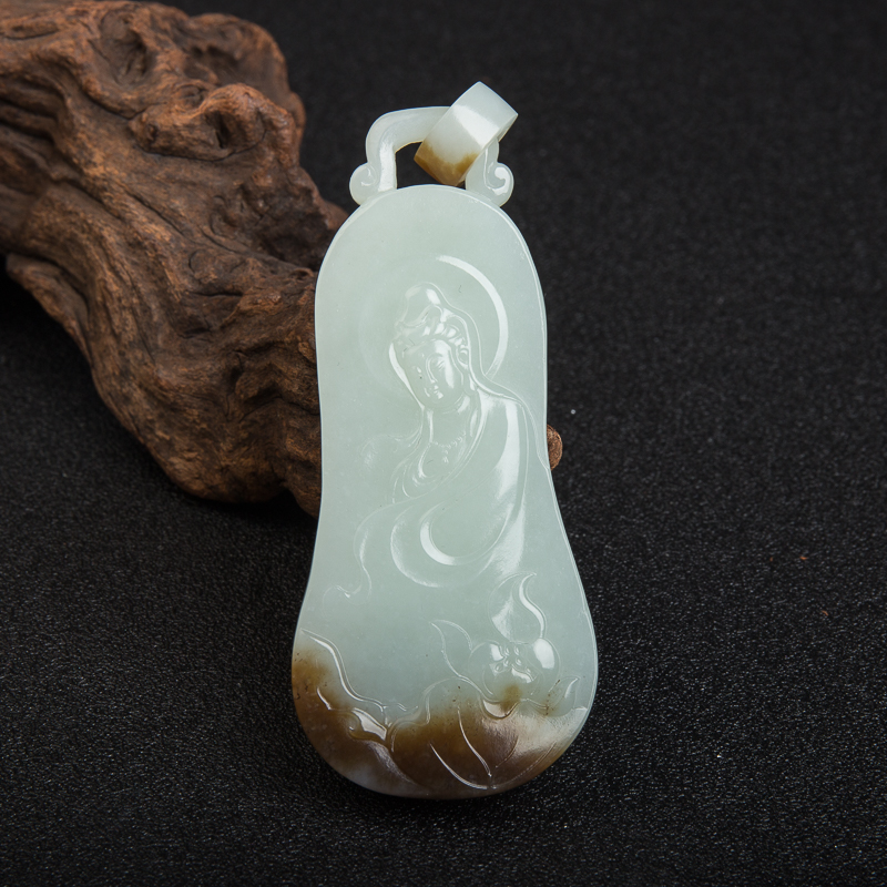 和田玉观音吊坠-红掌柜