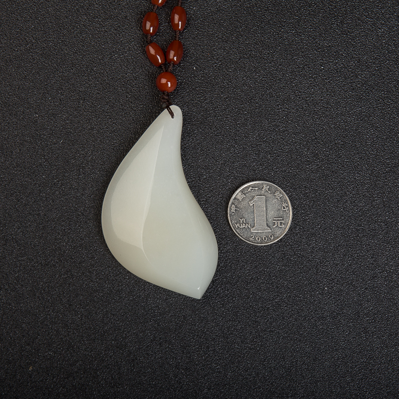 天然山料和田白玉平安吊坠-红掌柜