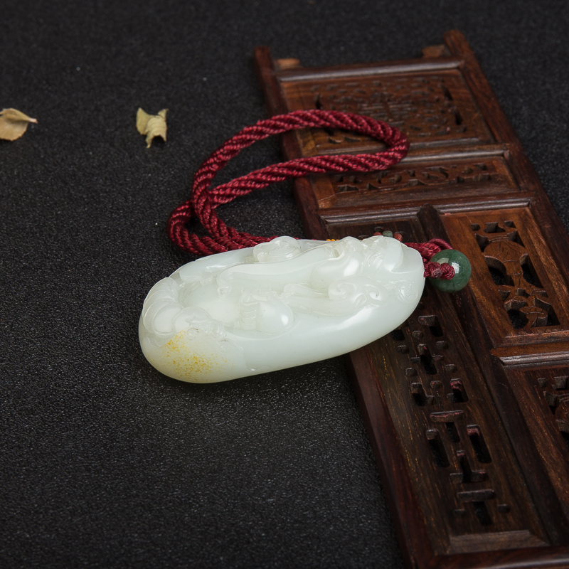 和田白玉财神到吊坠-红掌柜
