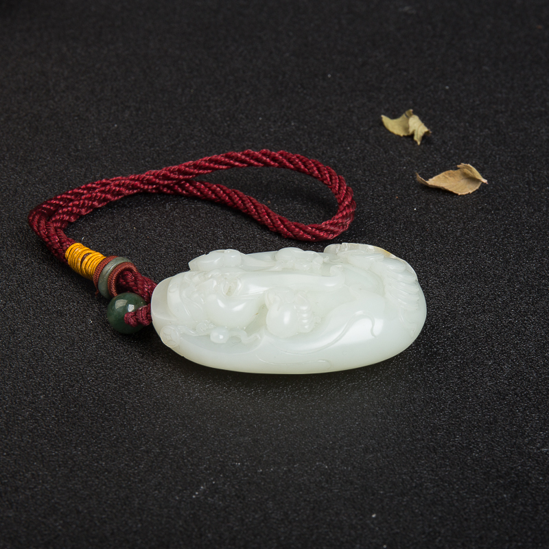 山料和田白玉财神到吊坠-红掌柜