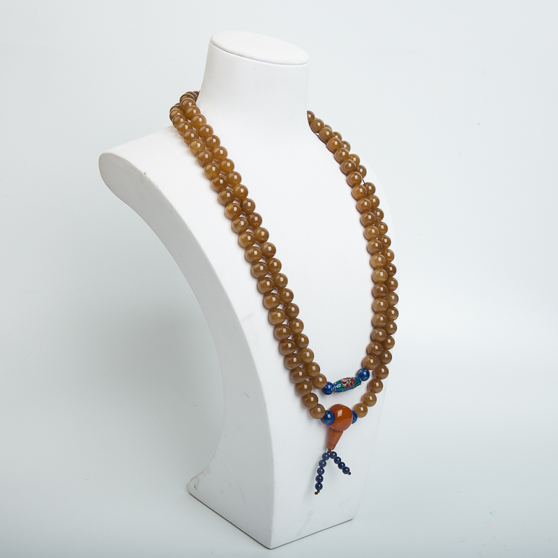 天然和田糖玉108佛珠-红掌柜