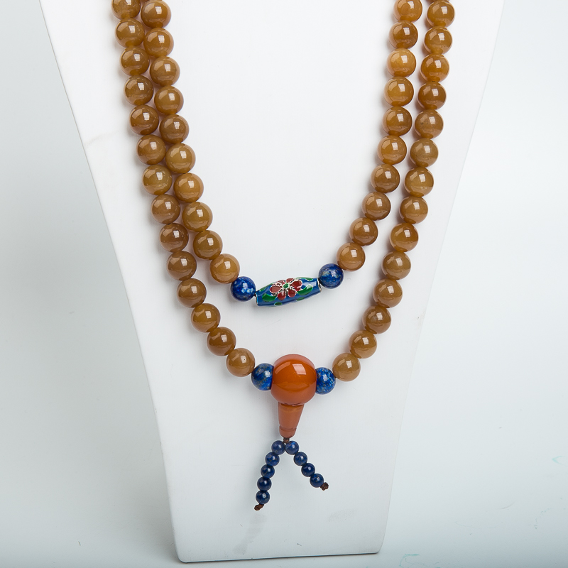 9.8mm和田糖玉108佛珠-红掌柜