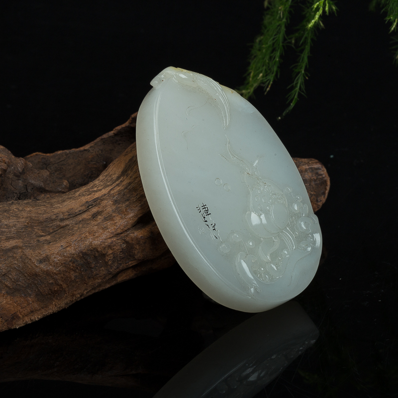 和田玉喜得联科吊坠-红掌柜