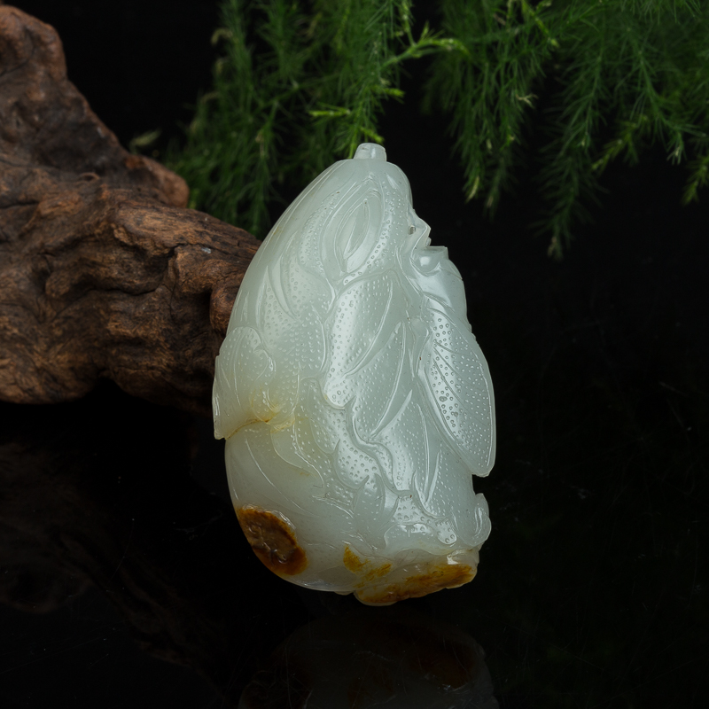 籽料俏色和田吊坠-红掌柜