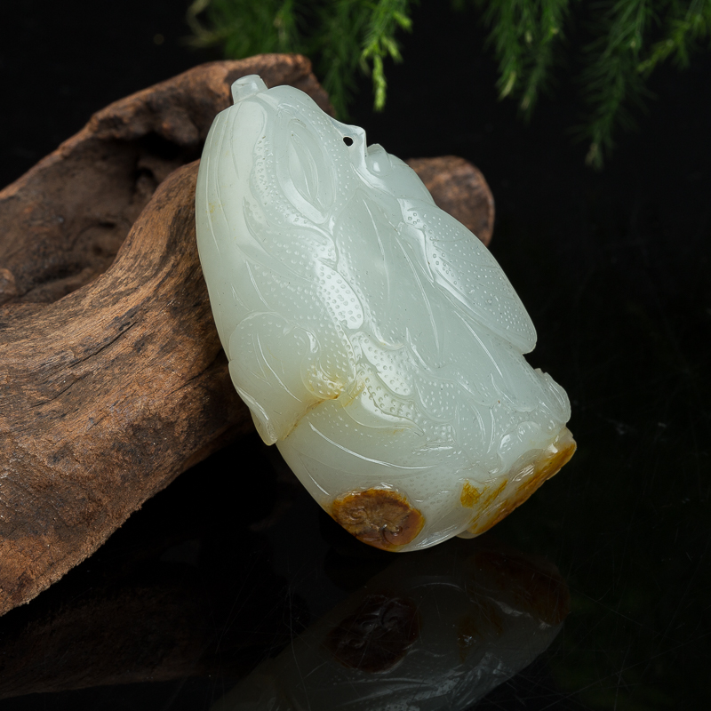 天然和田玉常百财吊坠-红掌柜