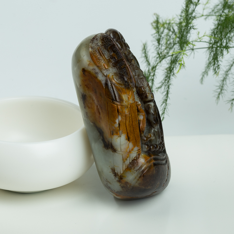 和田玉达摩摆件-红掌柜