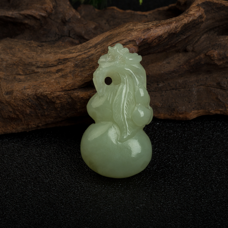 山料和田黄玉福禄吊坠-红掌柜