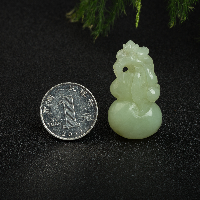 天然俄罗斯山料和田黄玉福禄吊坠-红掌柜