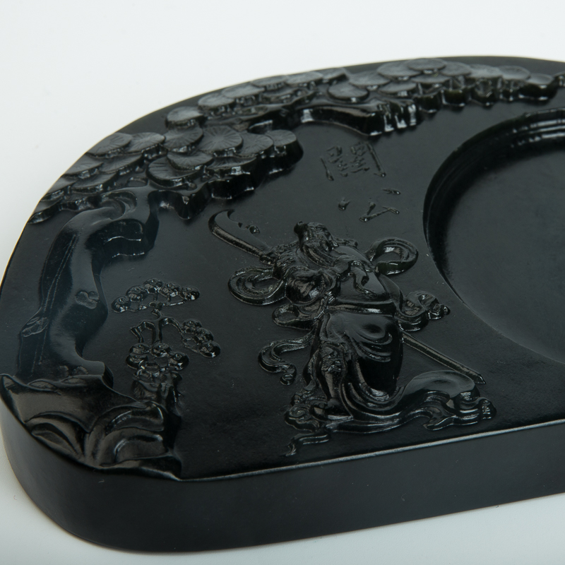 新疆山料和田青玉关羽砚台-红掌柜