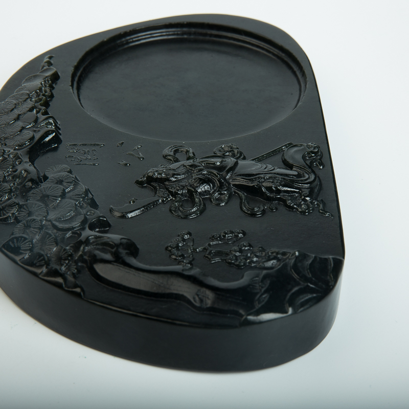 天然山料和田青玉关羽砚台-红掌柜