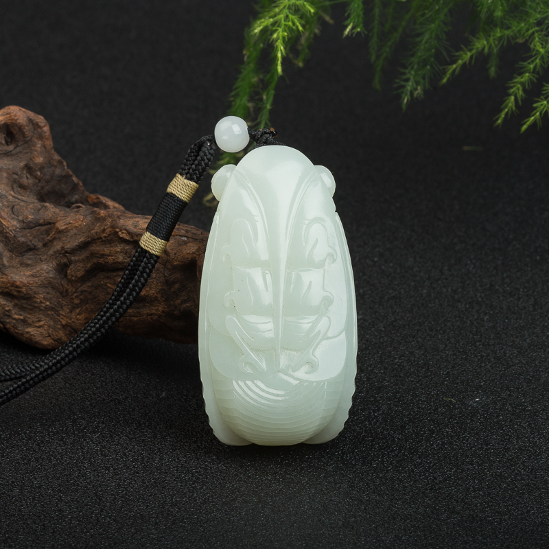 山料和田玉一鸣惊人吊坠-红掌柜