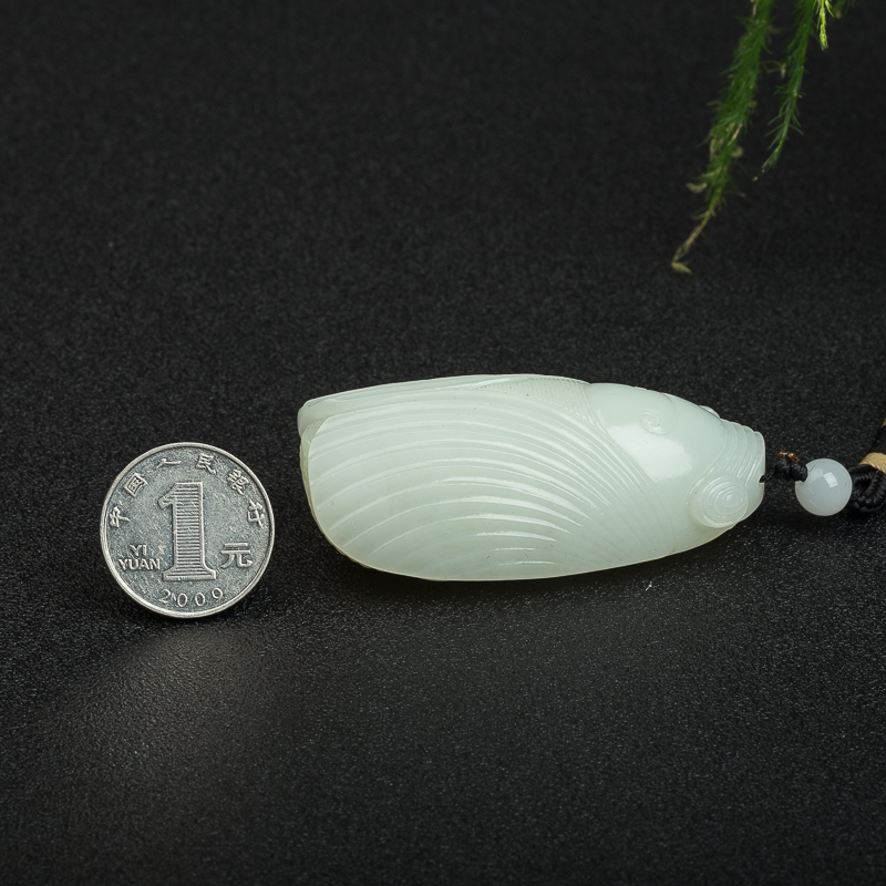 天然俄罗斯山料和田玉一鸣惊人吊坠-红掌柜