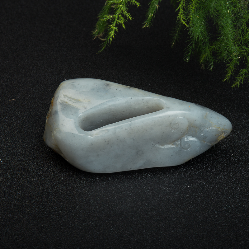 籽料和田青花玉手把件两用款-红掌柜