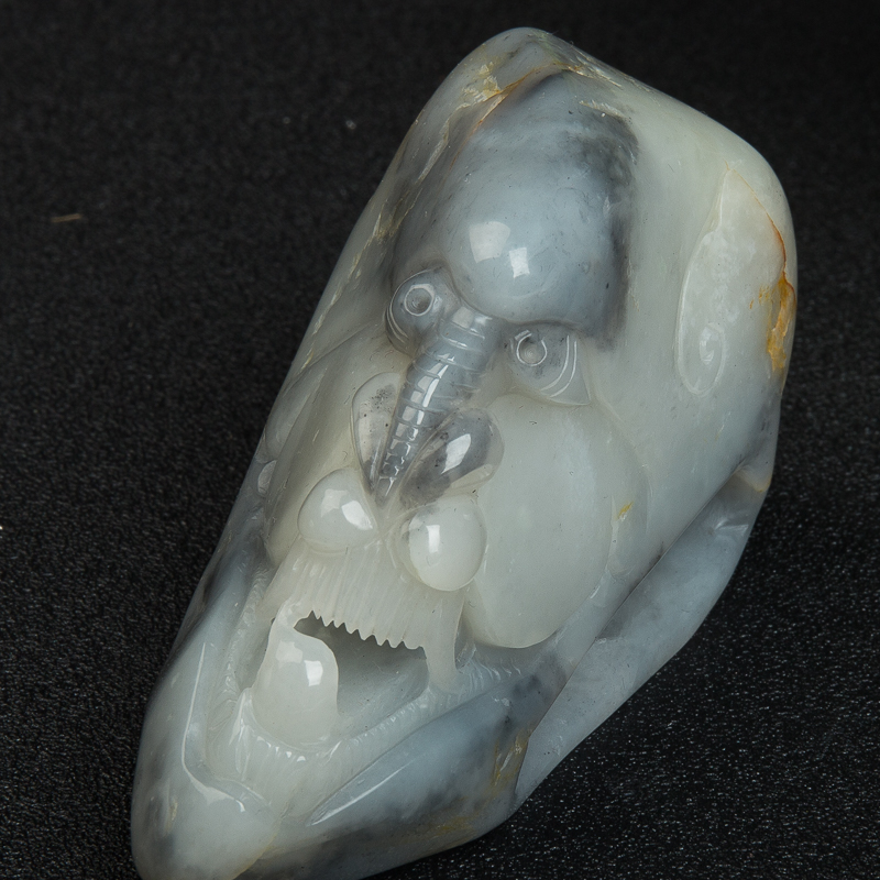 籽料和田玉瑞兽皮带扣手把件两用款-红掌柜