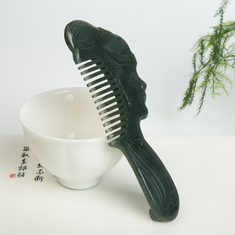天然和田碧玉梳子-红掌柜
