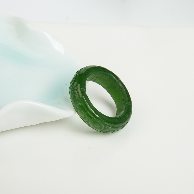 天然和田碧玉戒指-红掌柜