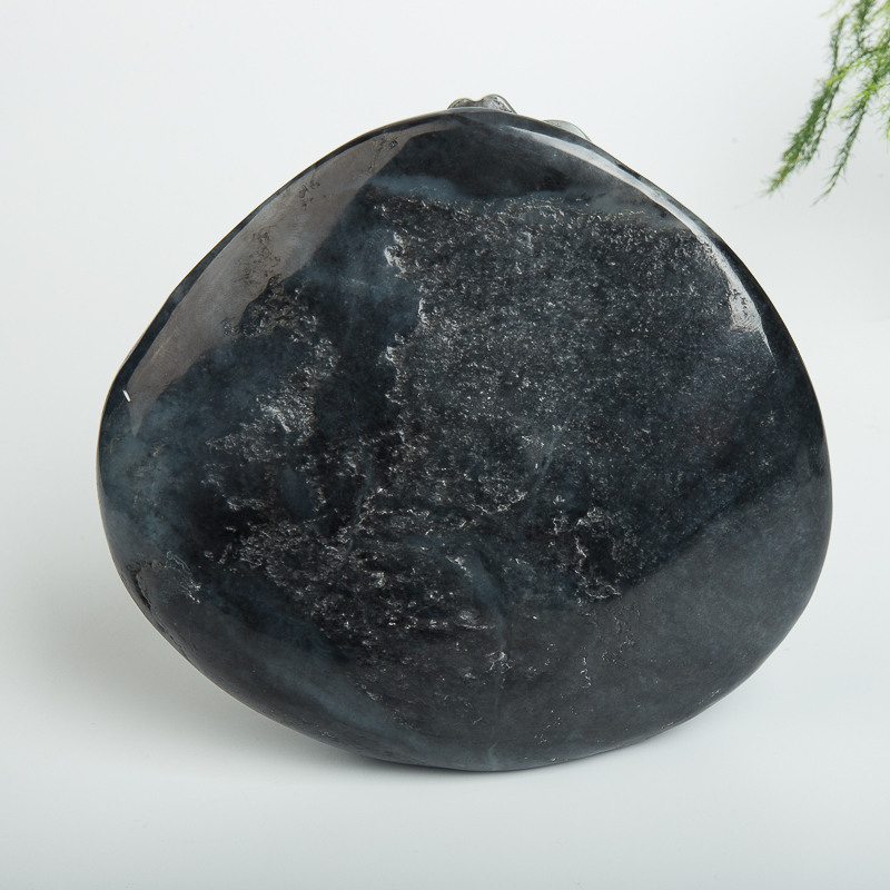 天然俄罗斯和田青花玉踏雪寻梅摆件-红掌柜