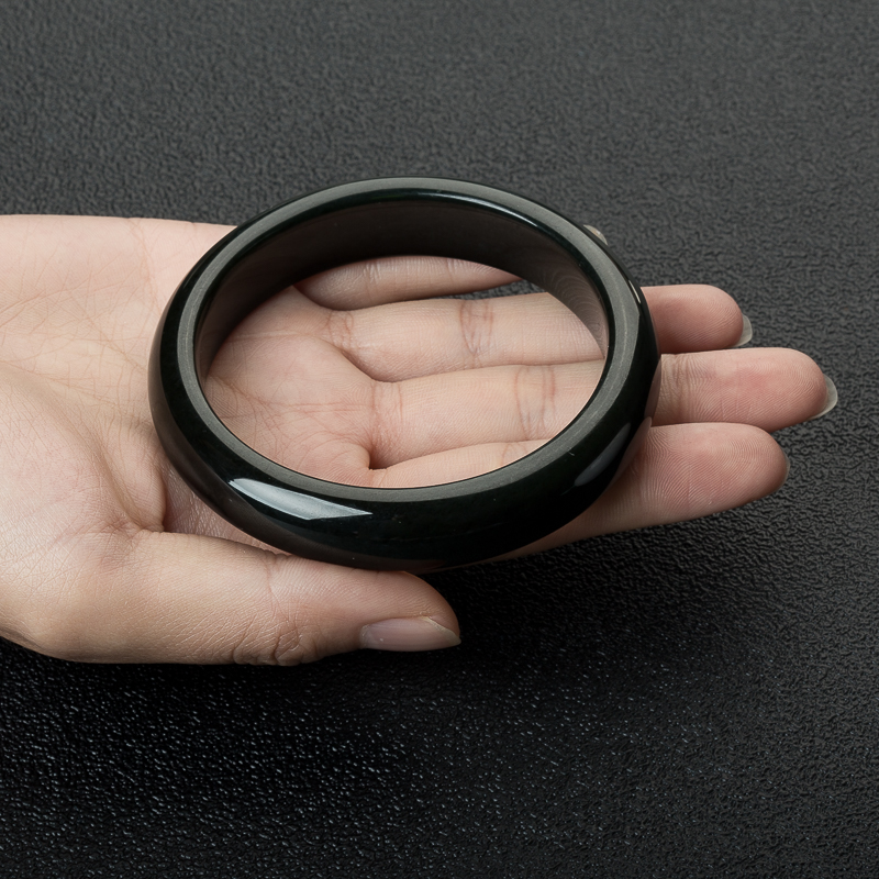 天然新疆山料和田青玉手镯-红掌柜