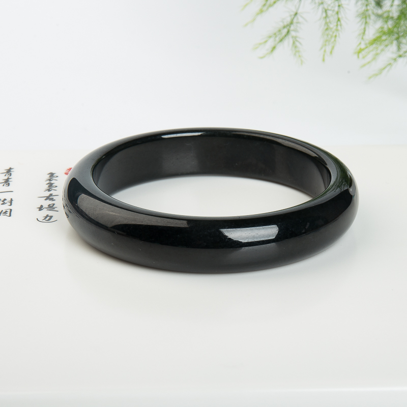 60mm新疆山料和田青玉手镯-红掌柜