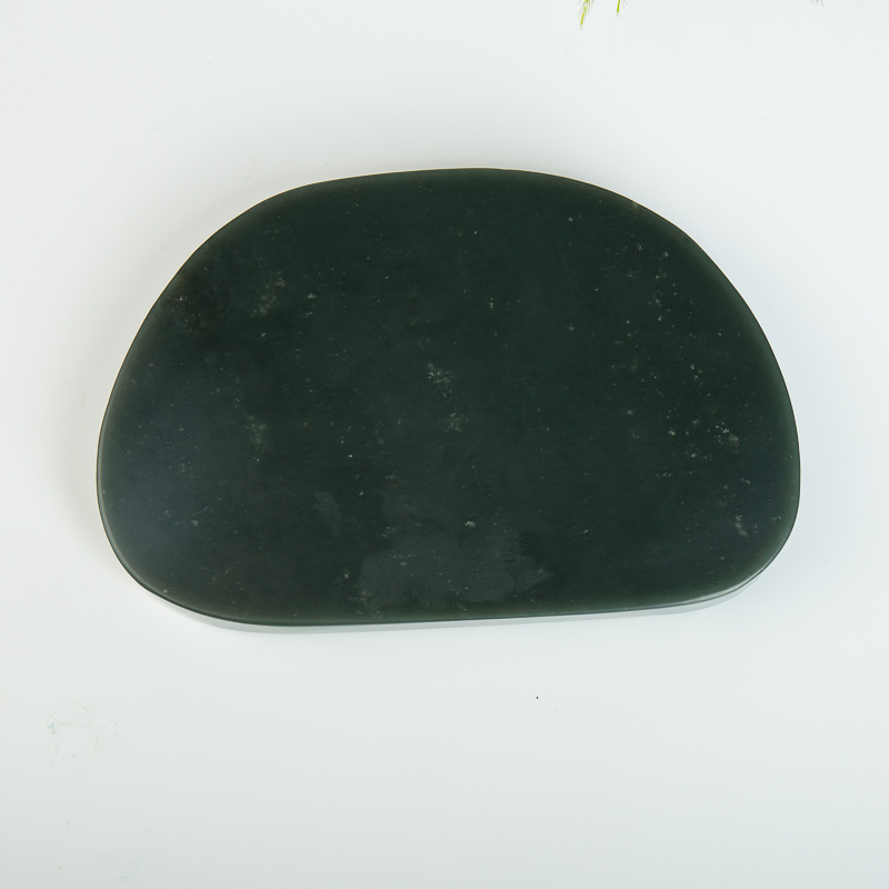 天然山料和田青玉关羽砚台-红掌柜