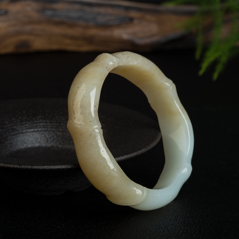 57mm天然俄罗斯山料和田糖玉手镯-红掌柜