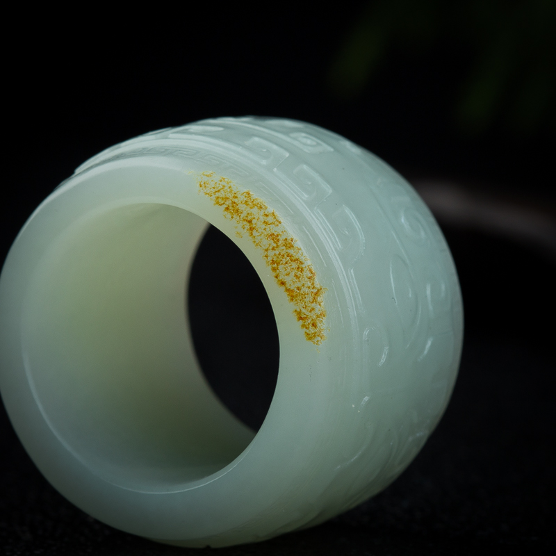 天然和田玉扳指-红掌柜