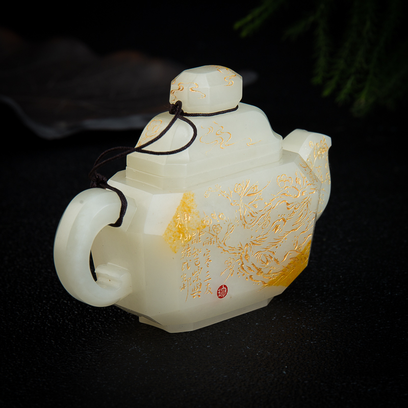 新疆天然籽料和田白玉摆件-红掌柜