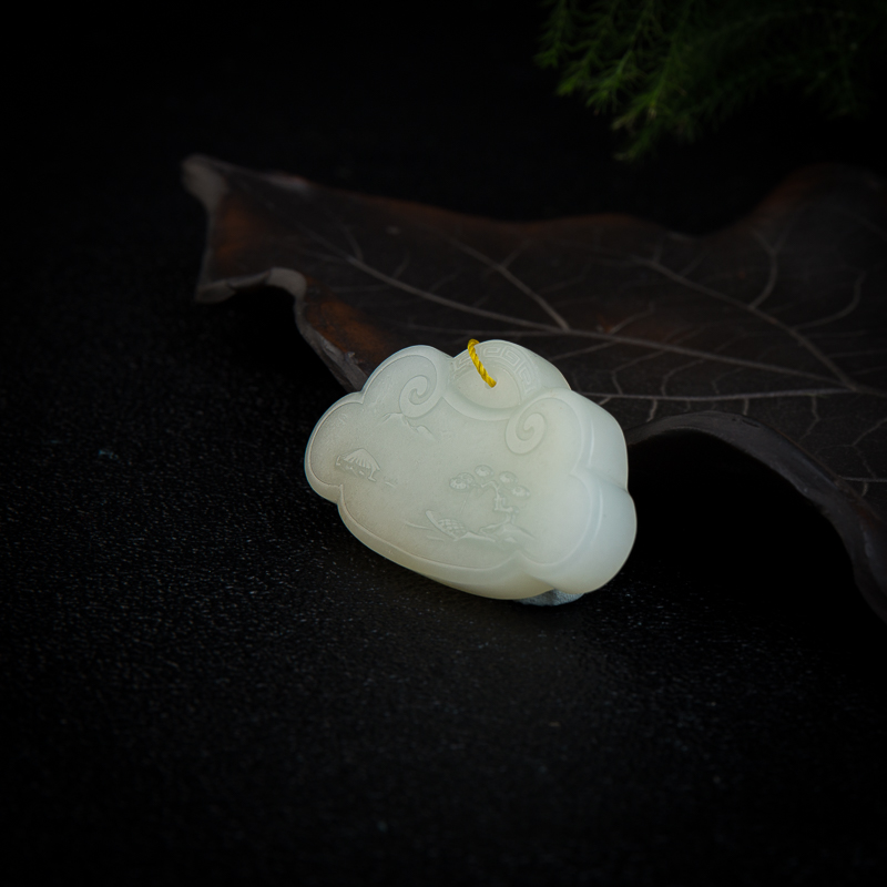 籽料和田玉如意锁吊坠-红掌柜