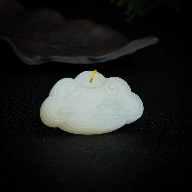 和田玉如意锁吊坠-红掌柜