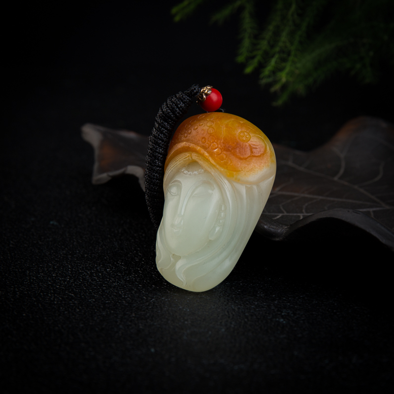 籽料和田玉仕女吊坠-红掌柜