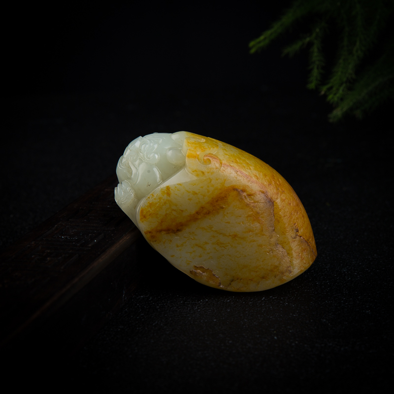 俏色和田玉龙龟小摆件-红掌柜