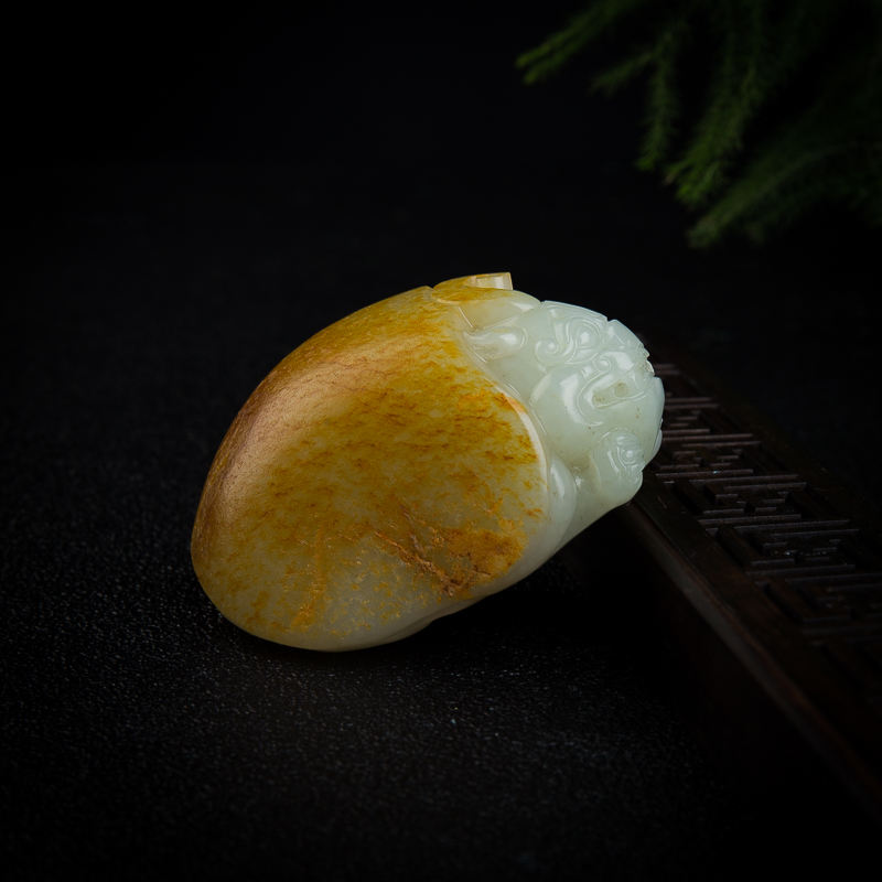 籽料和田玉龙龟小摆件-红掌柜