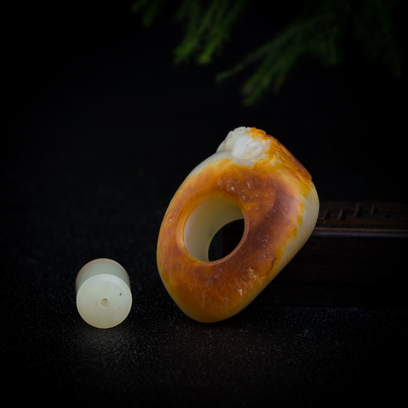 籽料和田玉貔貅扳指-红掌柜