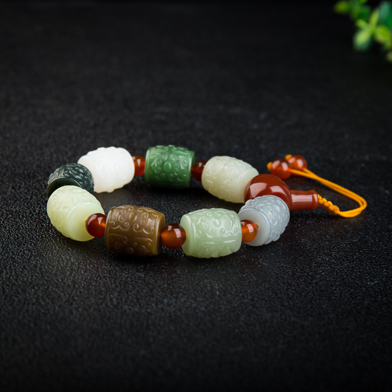 山料和田玉手串-红掌柜