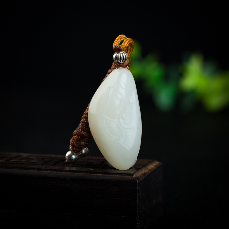 籽料和田白玉观音吊坠-红掌柜