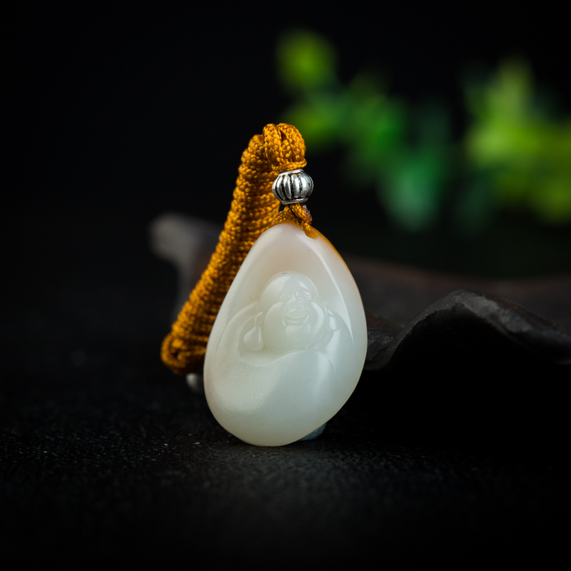 籽料和田玉弥勒佛吊坠-红掌柜