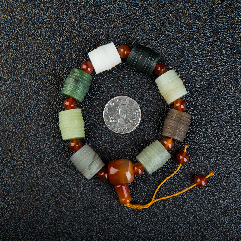 和田玉桶珠手串-红掌柜