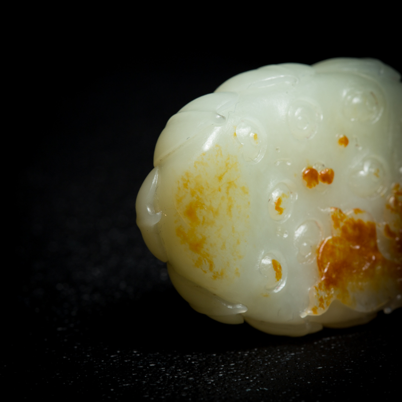 新疆籽料俏色和田玉多子多福吊坠把件两用款-红掌柜