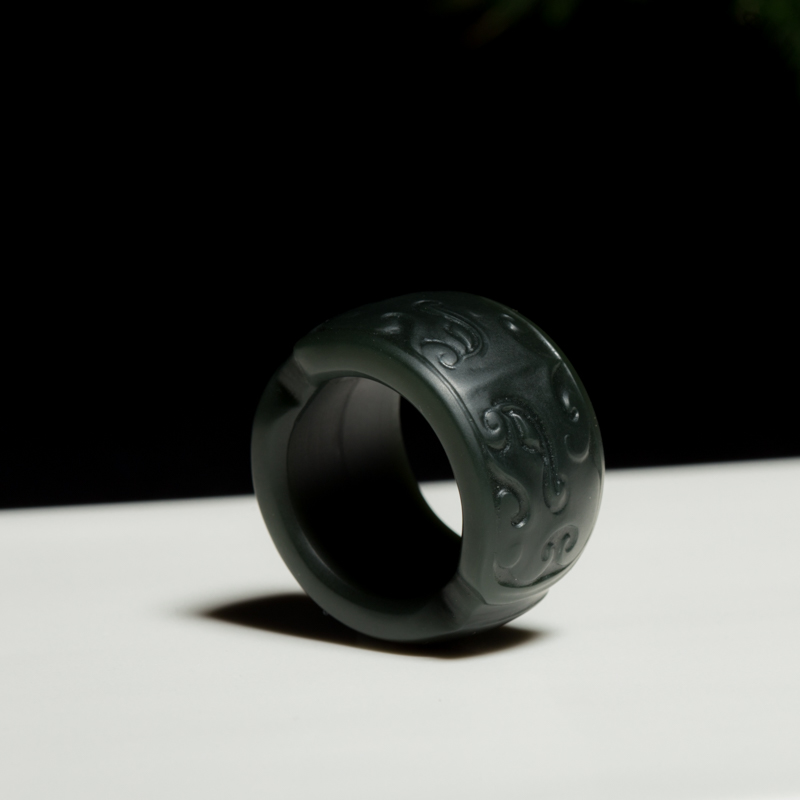 和田青玉厚德载物扳指-红掌柜