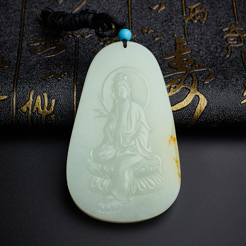 和田玉观音吊坠-红掌柜珠宝