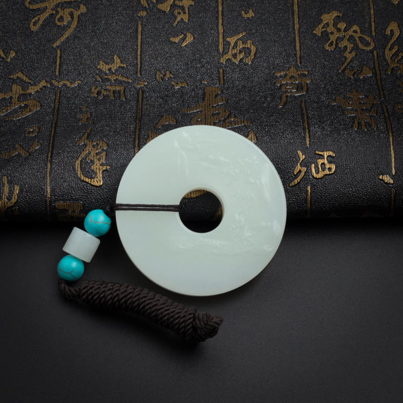 和田玉风景怀古吊坠-红掌柜