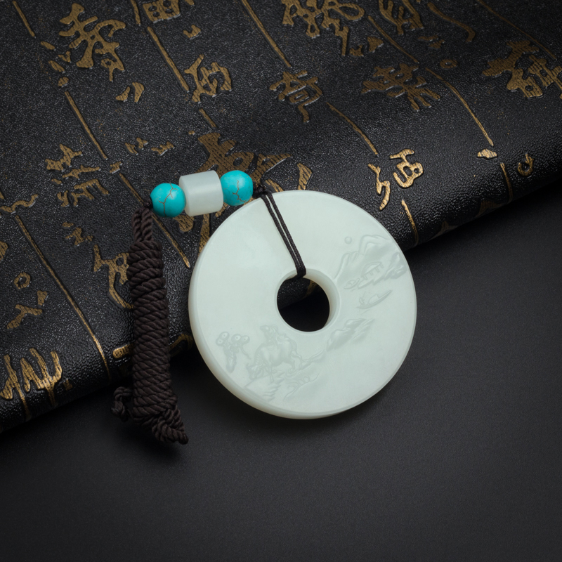 和田玉怀古吊坠-红掌柜