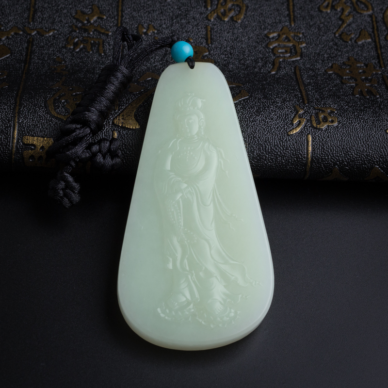 和田玉观音吊坠-红掌柜