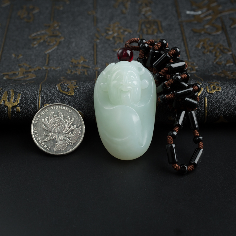 新疆和田玉白玉吊坠-红掌柜