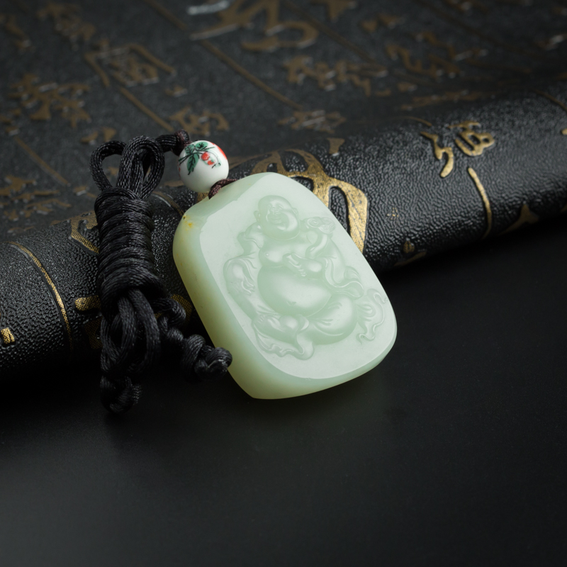 新疆和田玉弥勒佛吊坠-红掌柜