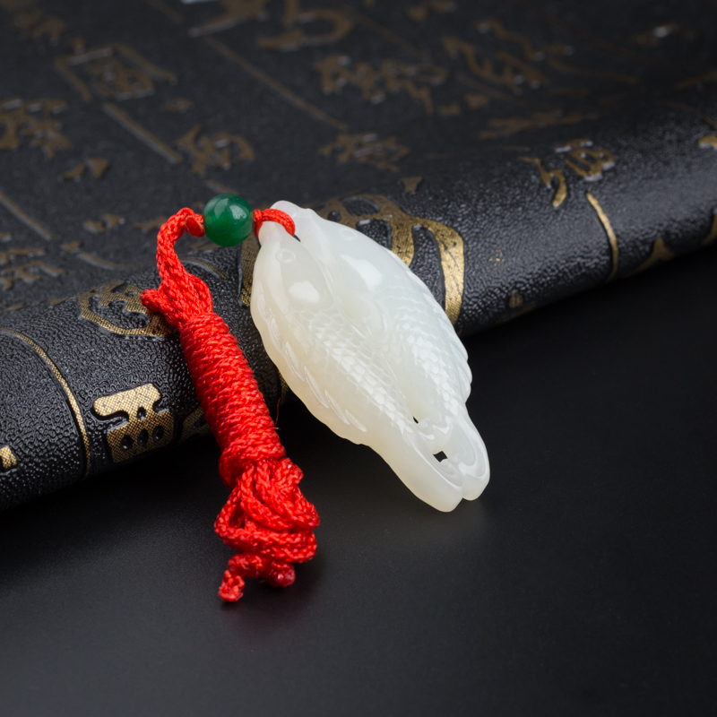 新疆和田玉双鱼吊坠-红掌柜